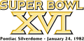 Super Bowl XVI Logo Iron On Transfer