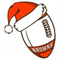 Cleveland Browns Football Christmas hat logo Iron On Transfer