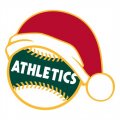 Oakland Athletics Baseball Christmas hat logo Print Decal