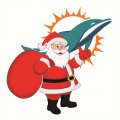 Miami Dolphins Santa Claus Logo Print Decal