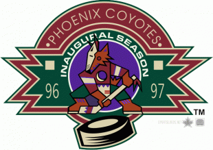 Arizona Coyotes 1996 97 Anniversary Logo Print Decal