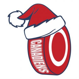 Montreal Canadiens Hockey ball Christmas hat logo Print Decal