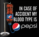 Blood type pepsi logo Iron On Transfer