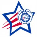Philadelphia 76ers Basketball Goal Star logo Iron On Transfer