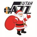 Utah Jazz Santa Claus Logo Print Decal