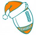 Miami Dolphins Football Christmas hat logo Iron On Transfer