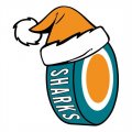 san jose sharks Hockey ball Christmas hat logo Print Decal