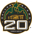 Dallas Stars 2012 13 Anniversary Logo Print Decal