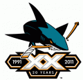 San Jose Sharks 2010 11 Anniversary Logo 03 Print Decal