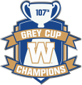 Winnipeg Blue Bombers 2019 Champion Logo Iron On Transfer