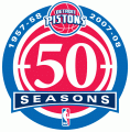 Detroit Pistons 2007-2008 Anniversary Logo Print Decal