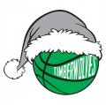 Minnesota Timberwolves Basketball Christmas hat logo Print Decal