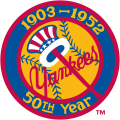 New York Yankees 1952 Anniversary Logo 02 Iron On Transfer