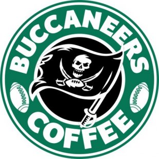 Tampa Bay Buccaneers starbucks coffee logo Print Decal