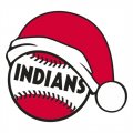 Cleveland Indians Baseball Christmas hat logo Print Decal