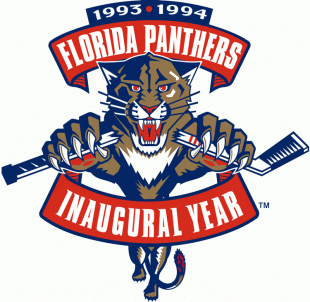 Florida Panthers 1993 94 Anniversary Logo Iron On Transfer