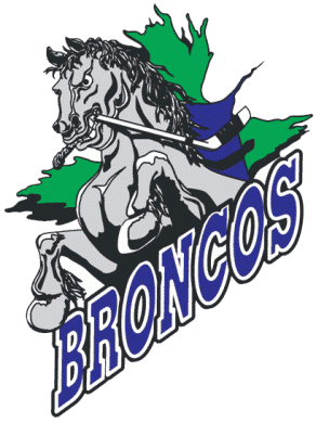 Swift Current Broncos 1995 96-2002 03 Primary Logo Print Decal