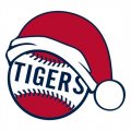 Detroit Tigers Baseball Christmas hat logo Print Decal