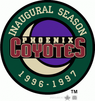 Arizona Coyotes 1996 97 Anniversary Logo 03 Print Decal