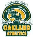 Oakland Athletics 2000 Anniversary Logo Iron On Transfer