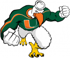 Miami Hurricanes 2000-2005 Mascot Logo Print Decal