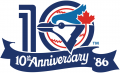 Toronto Blue Jays 1986 Anniversary Logo Iron On Transfer