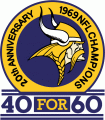Minnesota Vikings 1989 Anniversary Logo Iron On Transfer