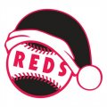 Cincinnati Reds Baseball Christmas hat logo Print Decal
