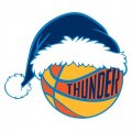 Oklahoma City Thunder Basketball Christmas hat logo Print Decal