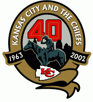 Kansas City Chiefs 2002 Anniversary Logo Iron On Transfer