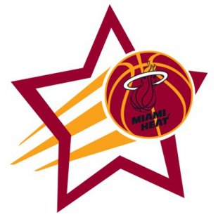 Miami Heat Basketball Goal Star logo Iron On Transfer