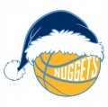 Denver Nuggets Basketball Christmas hat logo Print Decal