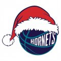 Charlotte Hornets Basketball Christmas hat logo Print Decal