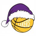 Los Angeles Lakers Basketball Christmas hat logo Print Decal