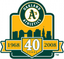 Oakland Athletics 2008 Anniversary Logo Iron On Transfer