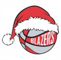 Portland Trail Blazers Basketball Christmas hat logo Print Decal