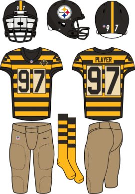 Pittsburgh Steelers 2012-2016 Throwback Uniform Print Decal