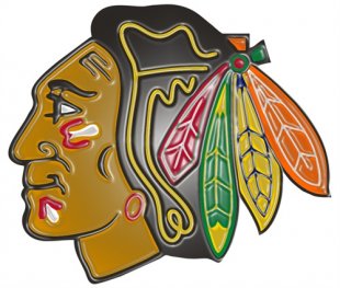 Chicago Blackhawks Plastic Effect Logo Iron On Transfer