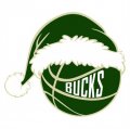 Milwaukee Bucks Basketball Christmas hat logo Print Decal