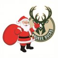 Milwaukee Bucks Santa Claus Logo Iron On Transfer