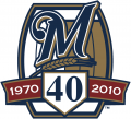 Milwaukee Brewers 2010 Anniversary Logo Iron On Transfer