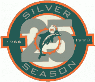 Miami Dolphins 1990 Anniversary Logo Iron On Transfer