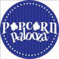 Popcorn Palooza logo dark blue 01 Iron On Transfer