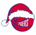 Philadelphia 76ers Basketball Christmas hat logo Print Decal