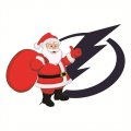 Tampa Bay Lightning Santa Claus Logo Iron On Transfer