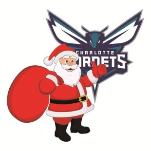 Charlotte Hornets Santa Claus Logo Print Decal