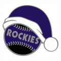 Colorado Rockies Baseball Christmas hat logo Print Decal