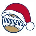 Los Angeles Dodgers Baseball Christmas hat logo Print Decal