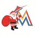 Miami Marlins Santa Claus Logo Iron On Transfer