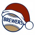 Milwaukee Brewers Baseball Christmas hat logo Print Decal